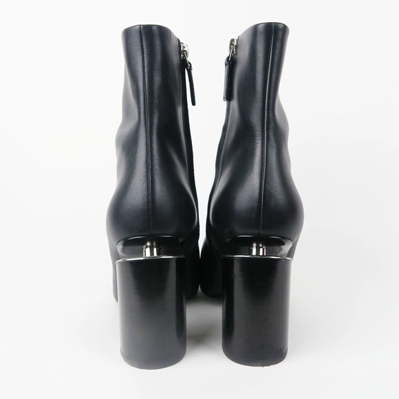 Alexander Wang 🔥 Kirby 🔥 Sculptural Black Leather Pointed-toe Booties 🙌 - Picture 10 of 12